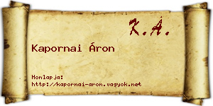 Kapornai Áron névjegykártya