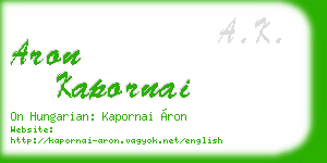 aron kapornai business card